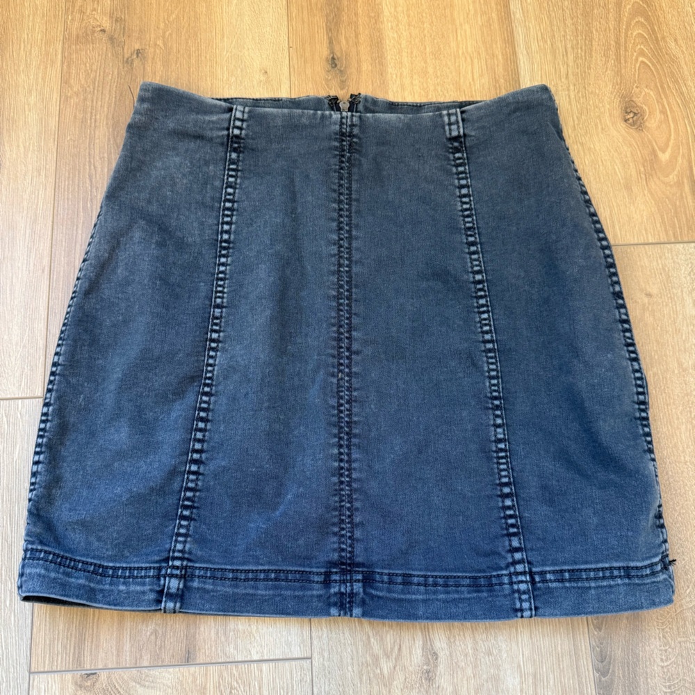 Free People Dark Blue Denim Skirt